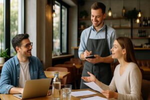 academia-ingles-sabadell-charlando-en-restaurante