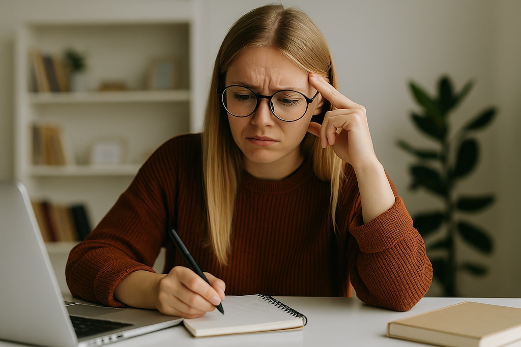 academia-ingles-sabadell-chica-escribiendo-confundida