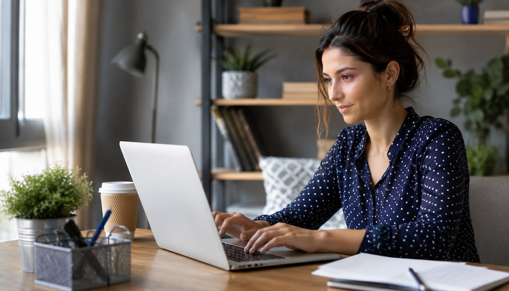 academia-ingles-sabadell-mujer-escritorio-escribiendo-pc
